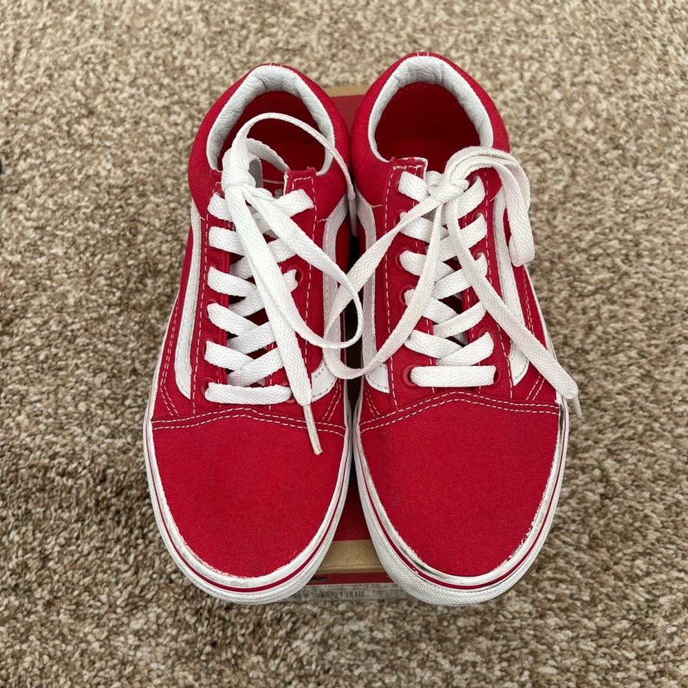 Vans Women’s Old Skool Formula One Racing Red True White Preowned Size 5